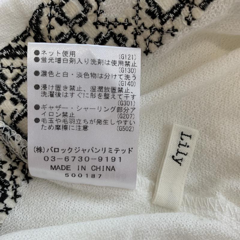アヴァンリリィ Avan Lily カットソー 七分袖 オフショルダートップス FREE 無地 X 刺繍 白 / ホワイト / X 黒 / ブラック / レディース USED 古着 中古 10034884