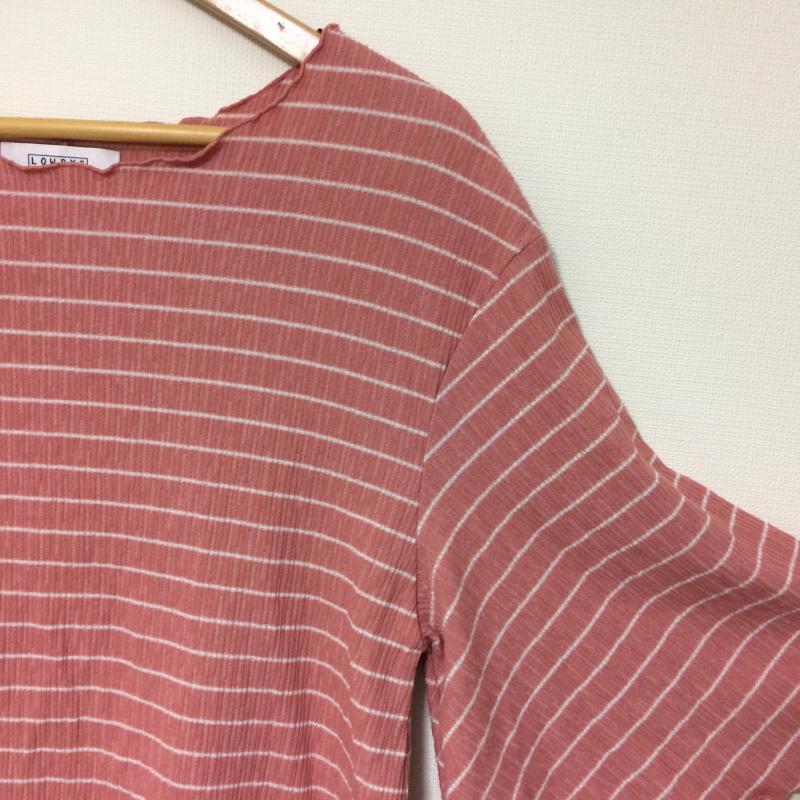 ローリーズファーム LOWRYS FARM カットソー 七分袖 M ストライプ 桃 / ピンク / X 白 / ホワイト /  レディース USED 古着 中古 10034908