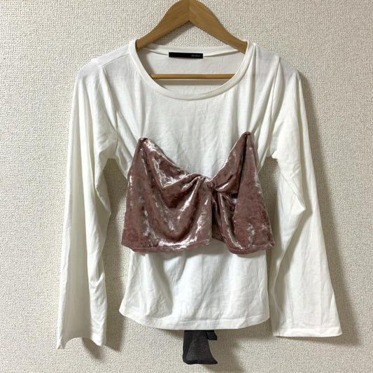 ヘザー Heather カットソー 長袖 FREE 無地 白 / ホワイト / X 桃 / ピンク / X 灰 / グレー /  レディース USED 古着 中古 10034966