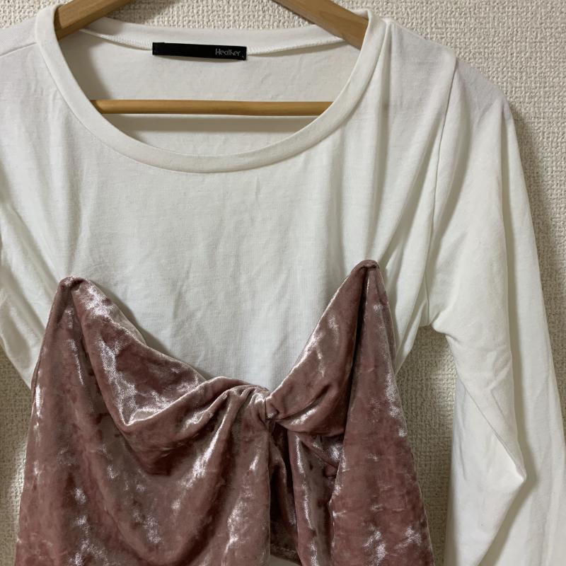ヘザー Heather カットソー 長袖 FREE 無地 白 / ホワイト / X 桃 / ピンク / X 灰 / グレー /  レディース USED 古着 中古 10034966