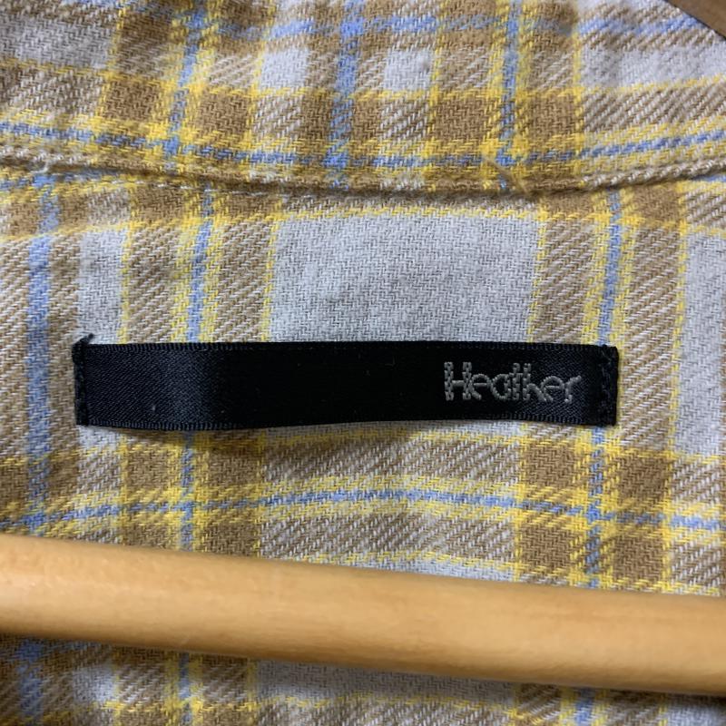 ヘザー Heather シャツ、ブラウス 長袖 FREE チェック 灰 / グレー / X 黄 / イエロー / X ベージュ / ベージュ / X 青 / ブルー / レディース USED 古着 中古 10034972