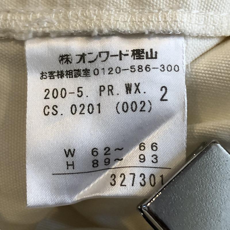 クミキョク KUMIKYOKU パンツ スラックス デザインワイドパンツ フェイクレザー チノ 2 無地 X 白 / ホワイト / X 茶 / ブラウン / レディース USED 古着 中古 10034986