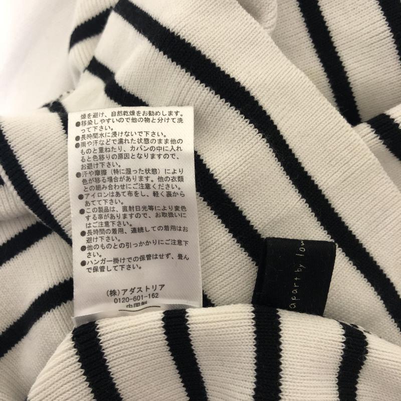 アパートバイローリーズ apart by lowrys カットソー 半袖 M ボーダー柄 白 / ホワイト / X 黒 / ブラック /  レディース USED 古着 中古 10034993