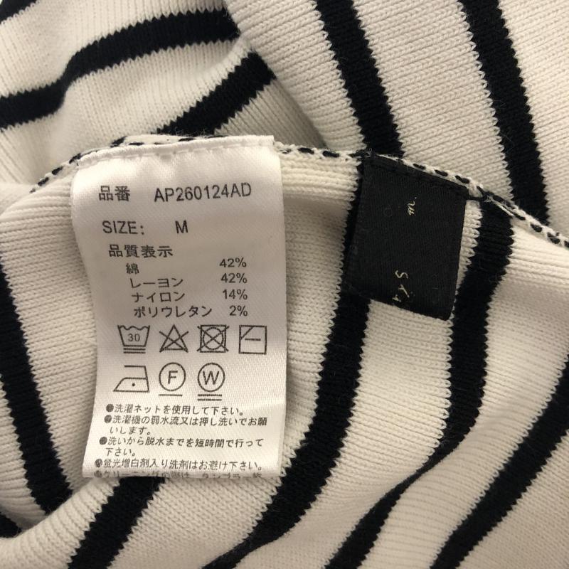 アパートバイローリーズ apart by lowrys カットソー 半袖 M ボーダー柄 白 / ホワイト / X 黒 / ブラック /  レディース USED 古着 中古 10034993