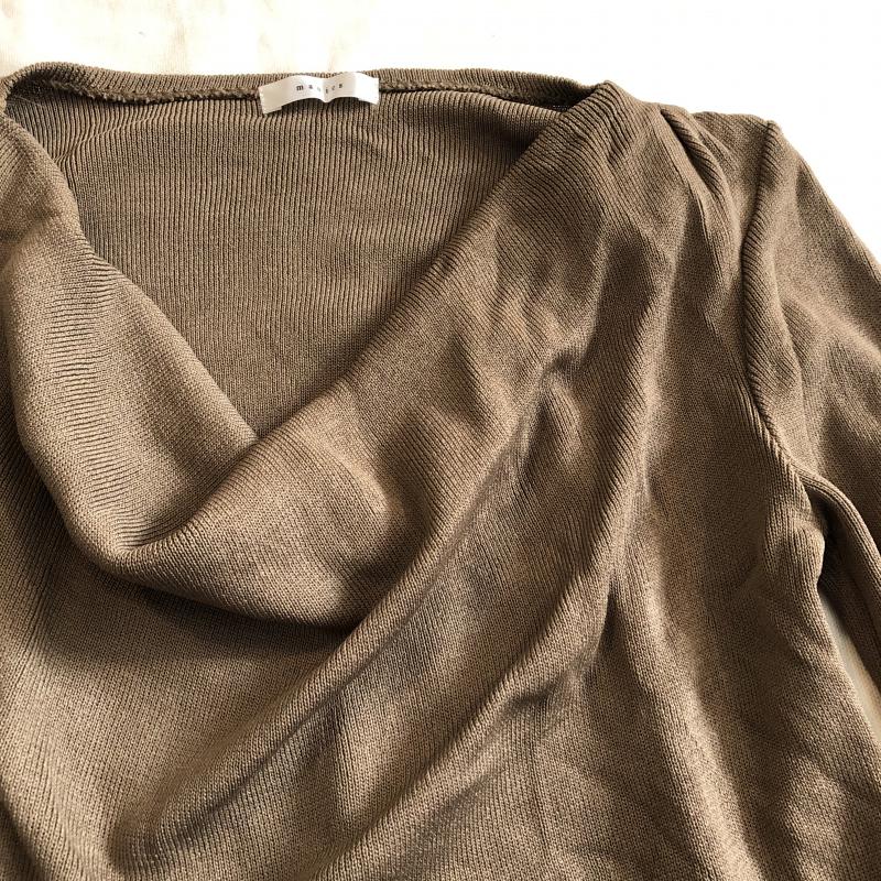 マニックス MANICS ニット、セーター 長袖 ドレープデザインニット 無地 カーキ / カーキ / レディース USED 古着 中古 10035051