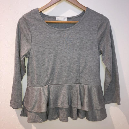 イーハイフンワールドギャラリー E hyphen world gallery カットソー 七分袖 FREE 無地 灰 / グレー /  レディース USED 古着 中古 10035078