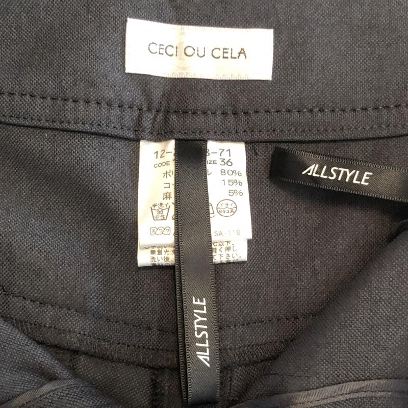 セシオセラ CECI OU CELA パンツ スラックス クロップドパンツ 36 無地 黒 / ブラック / レディース USED 古着 中古 10035191