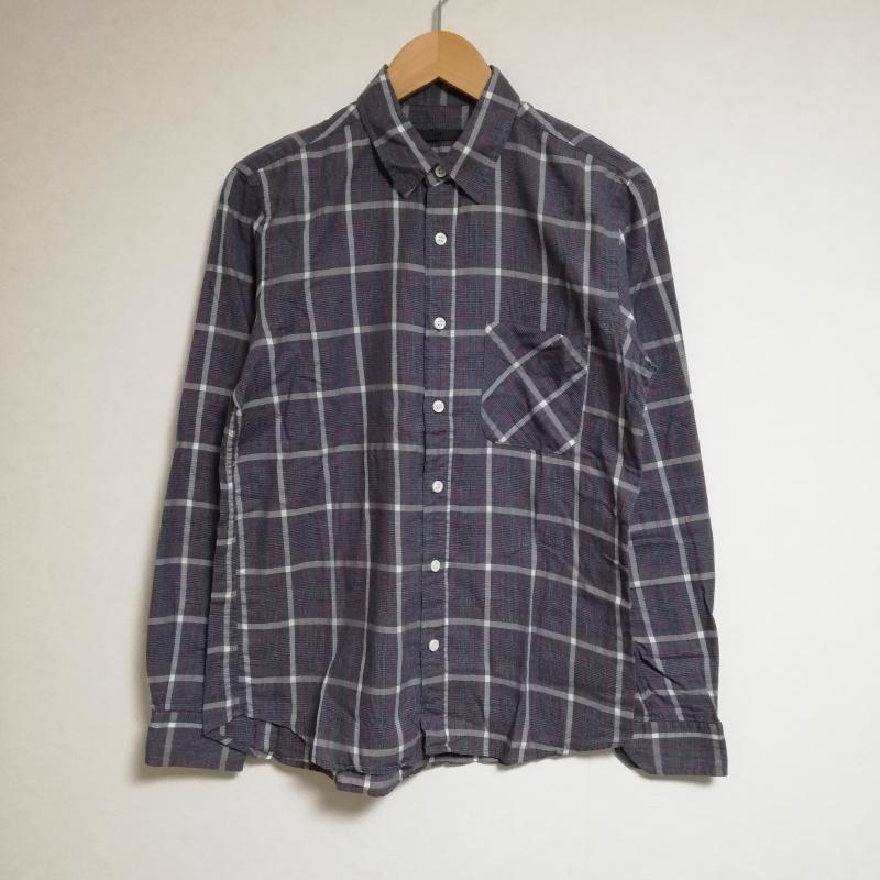 ハレ HARE シャツ、ブラウス 長袖 S チェック 紺 / ネイビー / メンズ USED 古着 中古 10035255