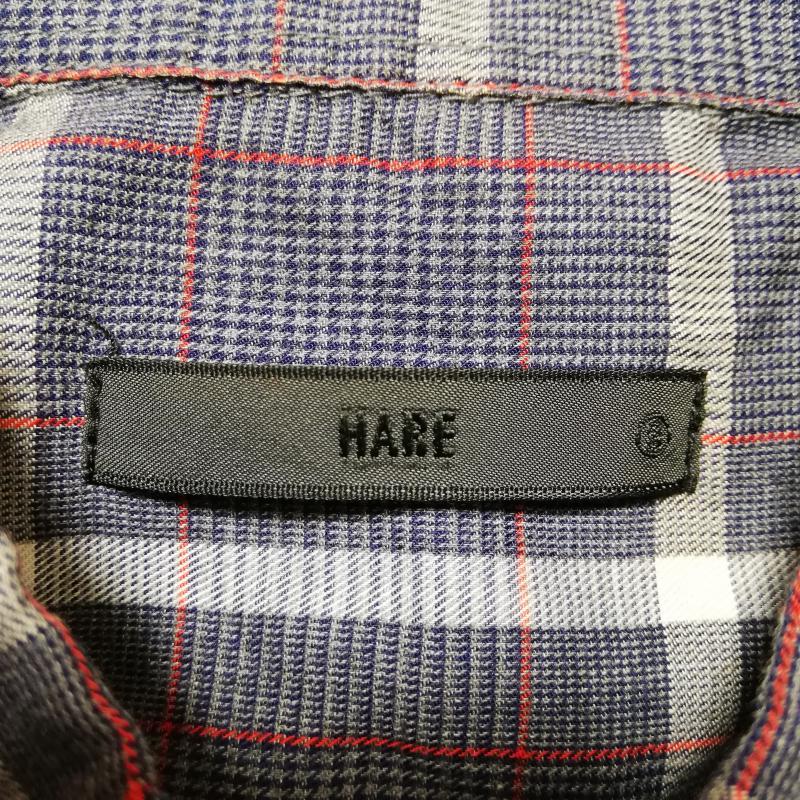 ハレ HARE シャツ、ブラウス 長袖 S チェック 紺 / ネイビー / メンズ USED 古着 中古 10035255