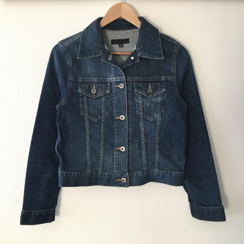 ユニクロ UNIQLO ジャケット、上着 ジャンパー、ブルゾン M 無地 X ダメージ加工 インディゴ / インディゴ / レディース USED 古着 中古 10035272
