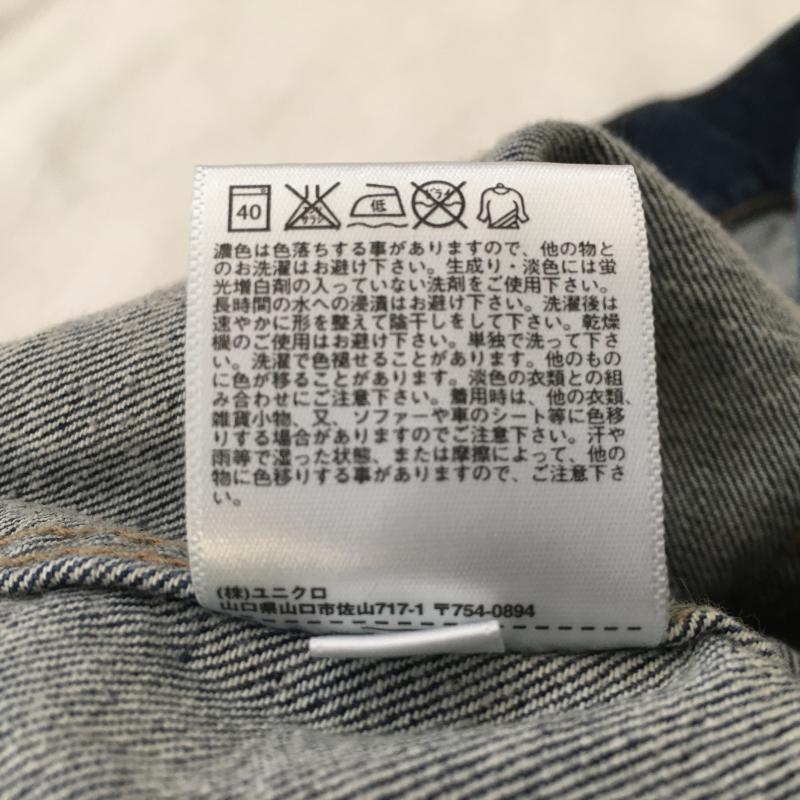 ユニクロ UNIQLO ジャケット、上着 ジャンパー、ブルゾン M 無地 X ダメージ加工 インディゴ / インディゴ / レディース USED 古着 中古 10035272