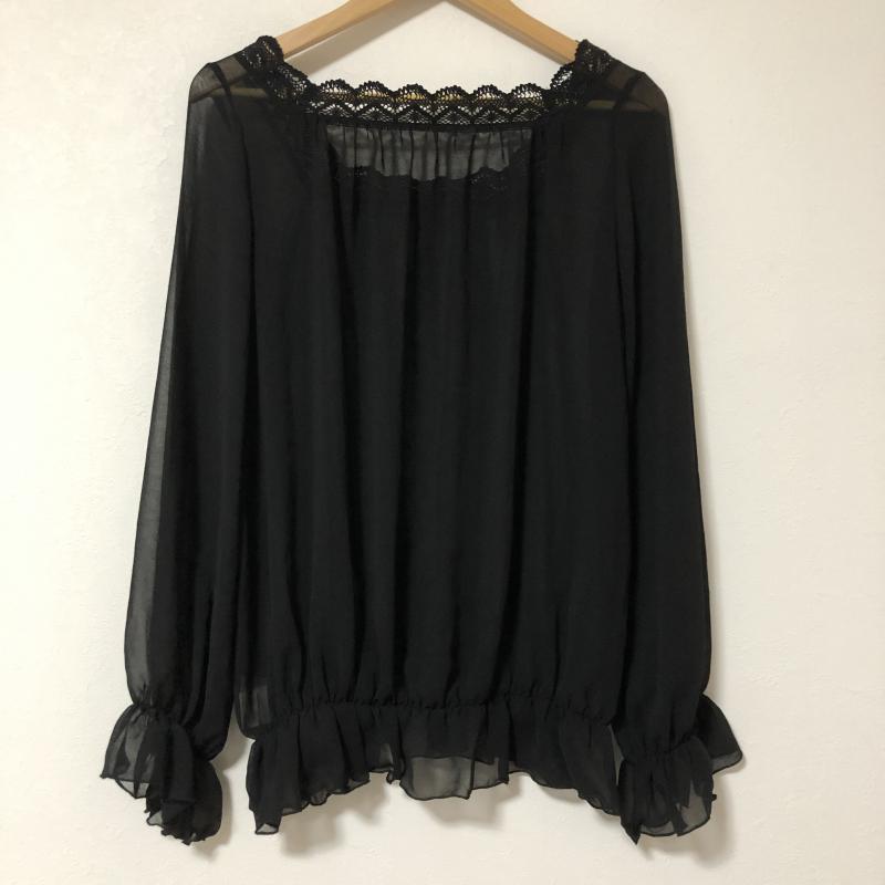 リアナ Riana シャツ、ブラウス 長袖 38 無地 黒 / ブラック / レディース USED 古着 中古 10035319