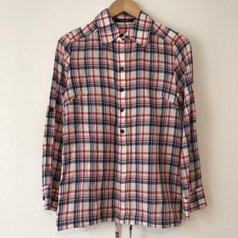 メイソングレイ MAYSON GREY シャツ、ブラウス 長袖 2 チェック X 総柄 白 / ホワイト / X 紺 / ネイビー / X 赤 / レッド / レディース USED 古着 中古 10035331