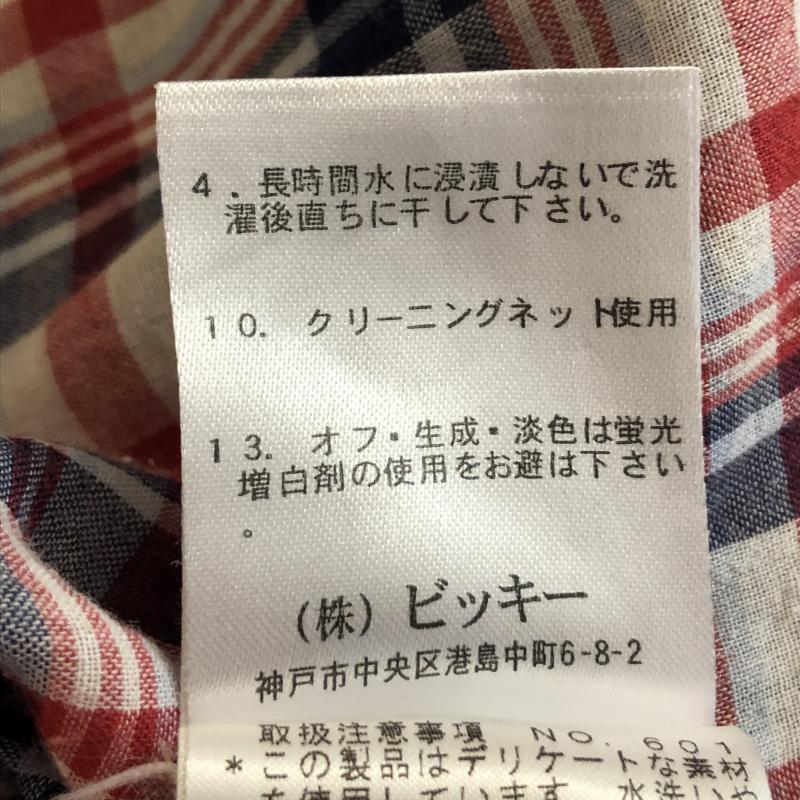 メイソングレイ MAYSON GREY シャツ、ブラウス 長袖 2 チェック X 総柄 白 / ホワイト / X 紺 / ネイビー / X 赤 / レッド / レディース USED 古着 中古 10035331