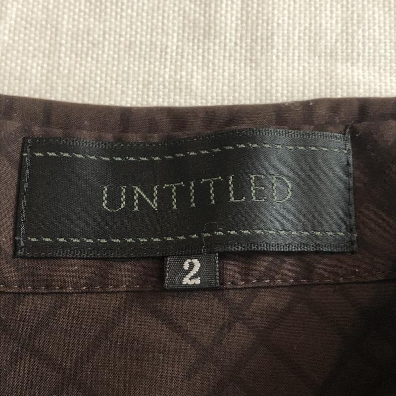 アンタイトル UNTITLED シャツ、ブラウス 長袖 2 総柄 X X 格子柄 茶 / ブラウン / レディース USED 古着 中古 10035430