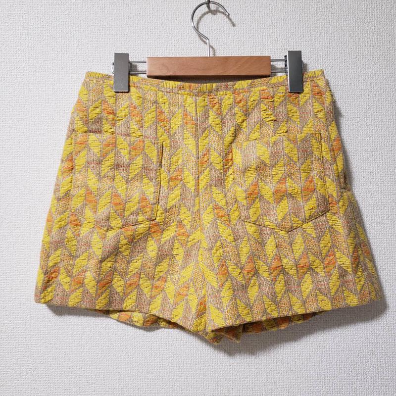 マカフィー MACPHEE パンツ ショートパンツ 36 千鳥格子 橙 / オレンジ / X 黄 / イエロー / X ベージュ / ベージュ / レディース USED 古着 中古 10035470