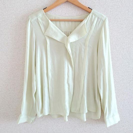 フレディ エミュ fredy emue カットソー 長袖 プルオーバーブラウス 36 無地 黄緑 / イエローグリーン /  レディース USED 古着 中古 10035626