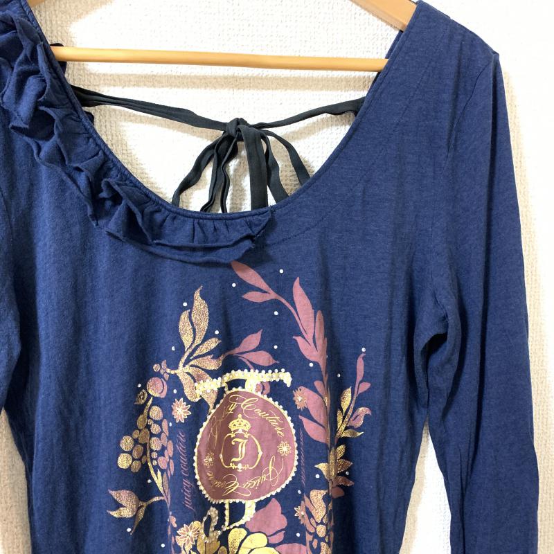 ジューシークチュール JUICY COUTURE カットソー 長袖 M ロゴ、文字 X 花柄 X プリント X 無地 紺 / ネイビー /  レディース USED 古着 中古 10035674