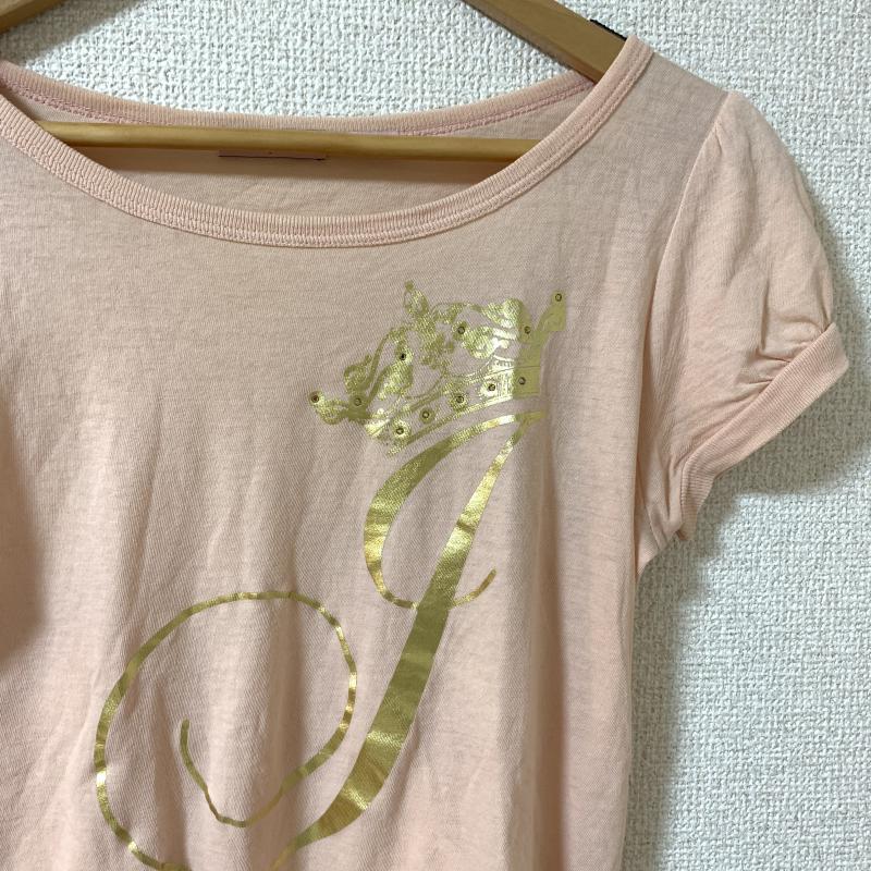 ジューシークチュール JUICY COUTURE Tシャツ 半袖 ロゴ、文字 X プリント X 無地 桃 / ピンク / レディース USED 古着 中古 10035675