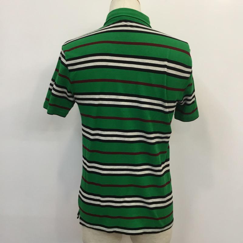 バーバリーブラックレーベル BURBERRY BLACK LABEL ポロシャツ 半袖 ボーダー 2 ボーダー柄 緑 / グリーン / メンズ USED 古着 中古 10035857