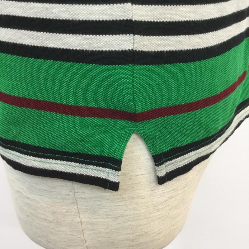 バーバリーブラックレーベル BURBERRY BLACK LABEL ポロシャツ 半袖 ボーダー 2 ボーダー柄 緑 / グリーン / メンズ USED 古着 中古 10035857