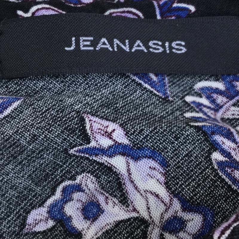 ジーナシス JEANASIS カットソー 七分袖 FREE 花柄 黒 / ブラック /  レディース USED 古着 中古 10036166