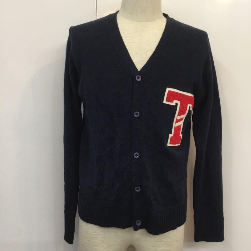 チャオパニック CIAOPANIC カーディガン 長袖 M ワンポイント 紺 / ネイビー / メンズ USED 古着 中古 10036182