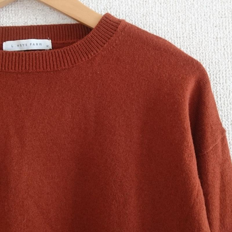 ローリーズファーム LOWRYS FARM ニット、セーター 長袖 M 無地 茶 / ブラウン / レディース USED 古着 中古 10036420