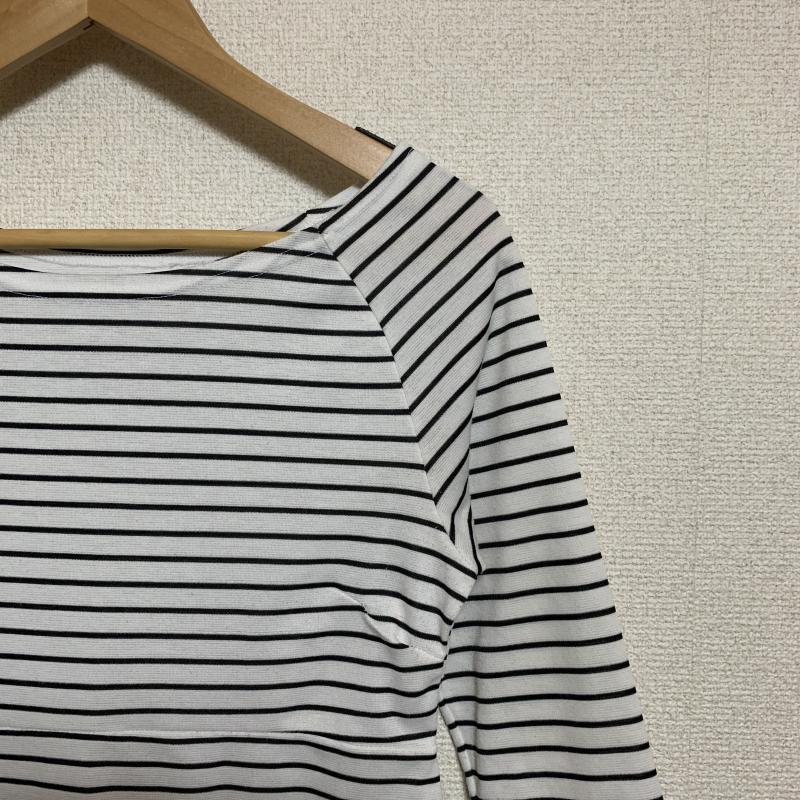 リップサービス LIPSERVICE カットソー 七分袖 ロングカットソー/チュニック 9 ボーダー柄 白 / ホワイト / X 黒 / ブラック / レディース USED 古着 中古 10036441