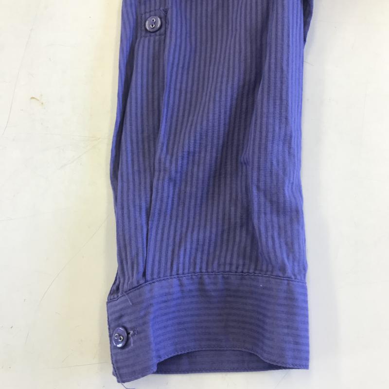 オフオン OFUON シャツ、ブラウス 長袖 38 ストライプ 紫 / パープル / X 紺 / ネイビー / レディース USED 古着 中古 10036457