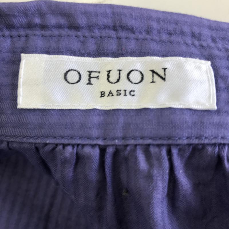 オフオン OFUON シャツ、ブラウス 長袖 38 ストライプ 紫 / パープル / X 紺 / ネイビー / レディース USED 古着 中古 10036457