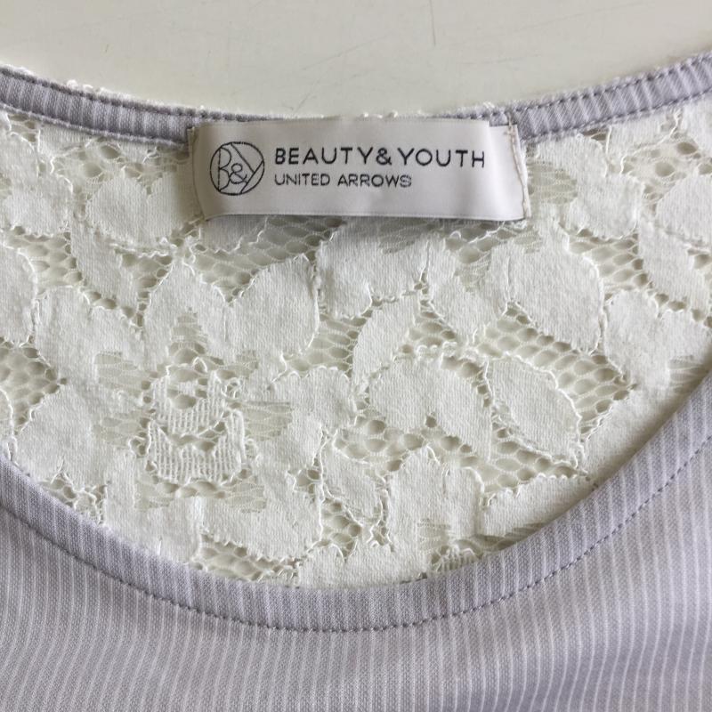 ビューティアンドユースユナイテッドアローズ BEAUTY&YOUTH UNITED ARROWS シャツ、ブラウス 半袖 ストライプ 灰 / グレー / X 白 / ホワイト / レディース USED 古着 中古 10036458