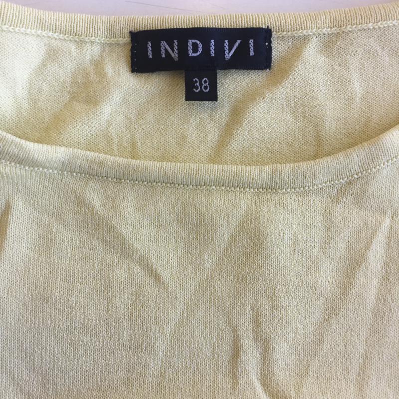インディヴィ INDIVI ニット、セーター 半袖 38 無地 黄 / イエロー / レディース USED 古着 中古 10036512
