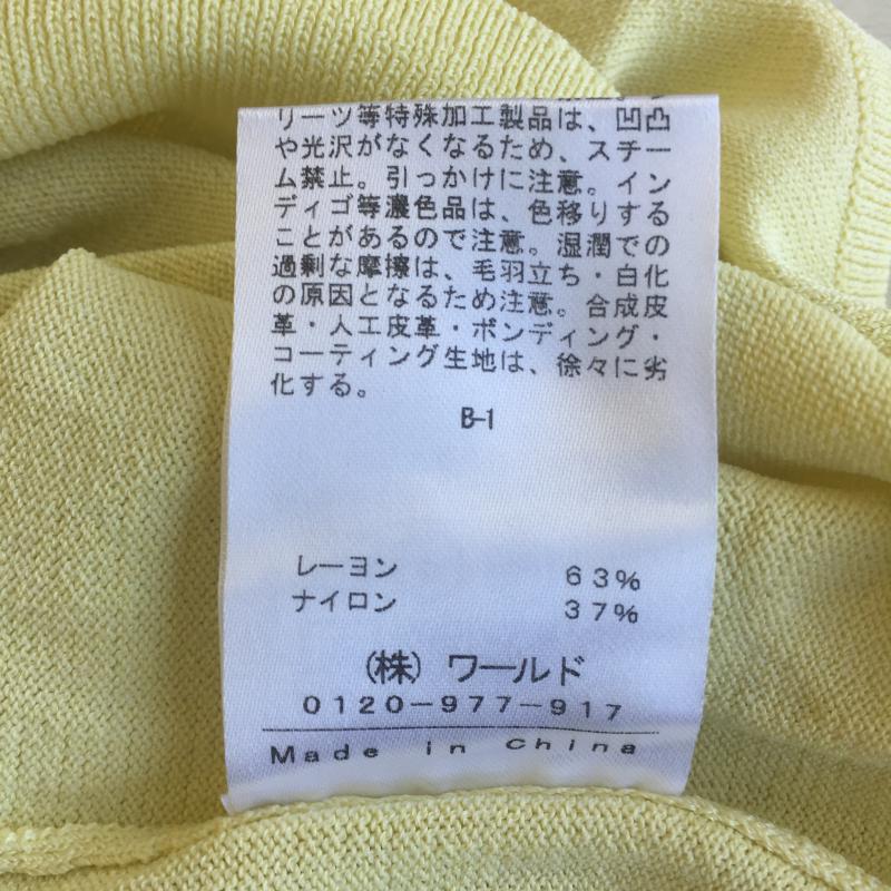 インディヴィ INDIVI ニット、セーター 半袖 38 無地 黄 / イエロー / レディース USED 古着 中古 10036512