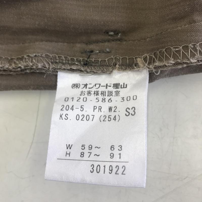 クミキョク KUMIKYOKU パンツ スラックス S ストライプ 茶 / ブラウン / レディース USED 古着 中古 10036513