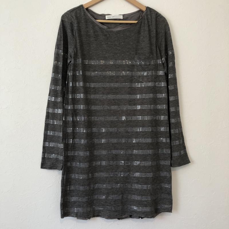 サカイ ラック sacai luck ワンピース ミニスカート カットソーワンピース リネン混 2 無地 X  灰 / グレー /  レディース USED 古着 中古 10036529