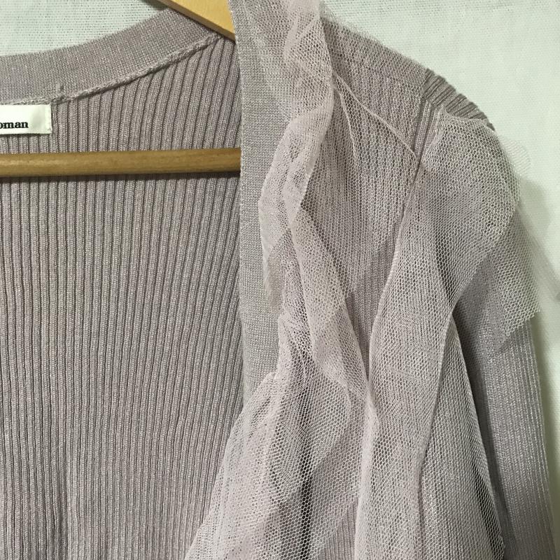 ミスティウーマン mysty woman カーディガン 長袖 M 無地 紫 / パープル / レディース USED 古着 中古 10036585