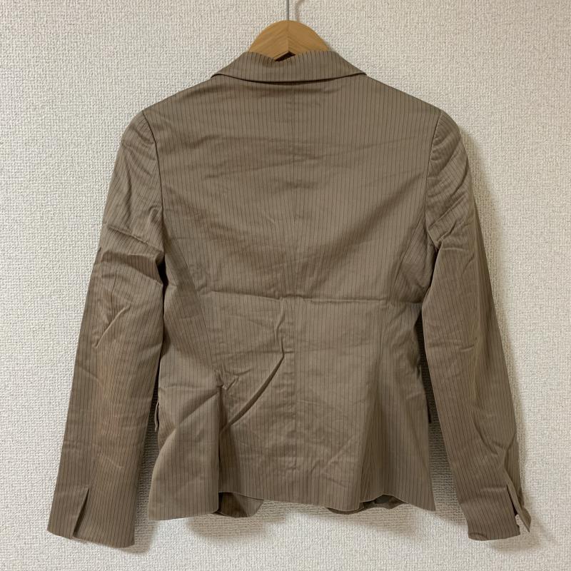 クミキョク 組曲 ジャケット、上着 ジャケット、ブレザー シングルボタン ストライプ ベージュ / ベージュ / レディース USED 古着 中古 10036602