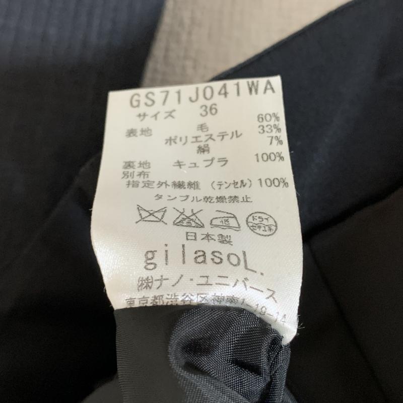 ジラソール gilasoL. ジャケット、上着 ジャケット、ブレザー ウール 36 ストライプ 灰 / グレー / レディース USED 古着 中古 10036616