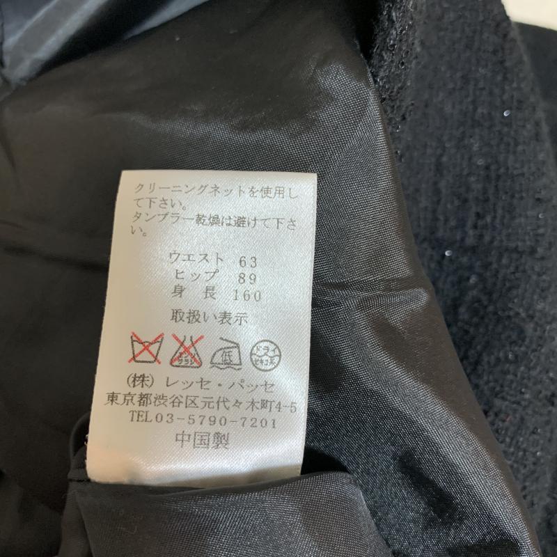 レッセパッセ LAISSE PASSE スカート ミニスカート ツイード/レース 38 無地 黒 / ブラック / レディース USED 古着 中古 10036625