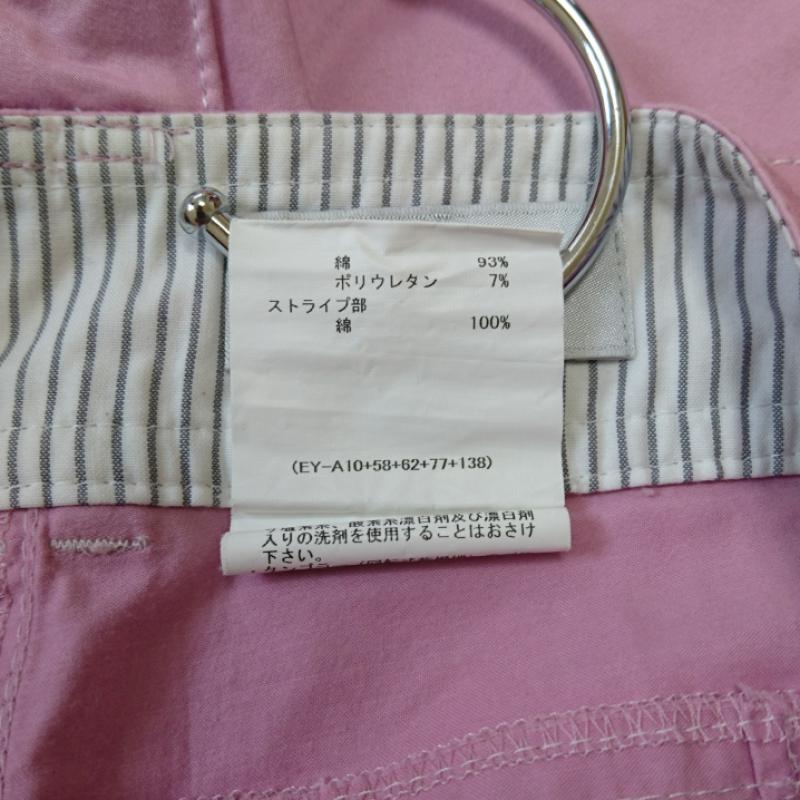 マンシングウェア Munsingwear パンツ チノパン ゴルフウエア 無地 X ワンポイント 桃 / ピンク / レディース USED 古着 中古 10036677