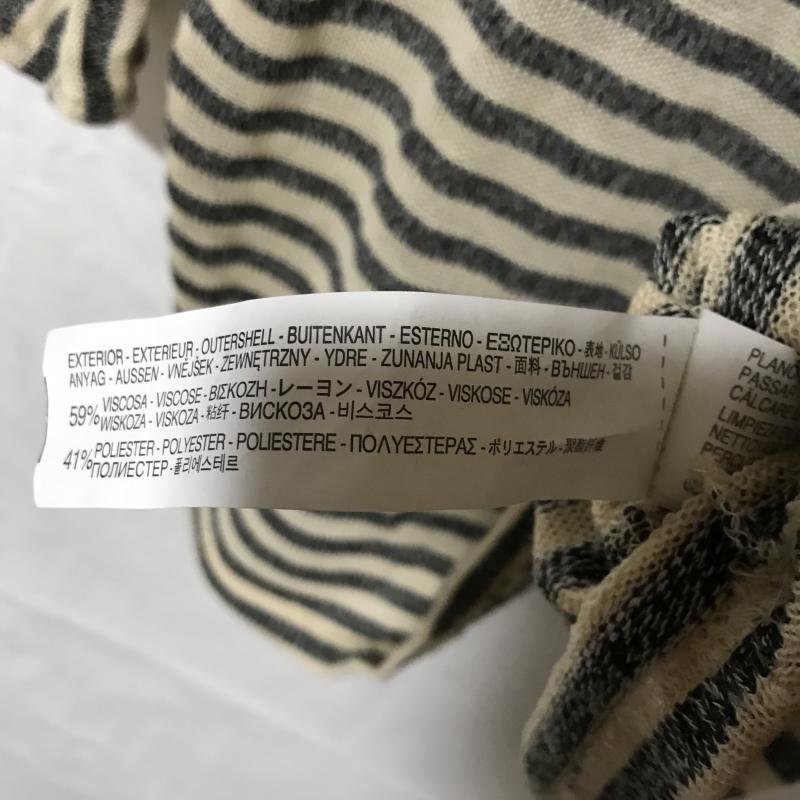 ザラ ZARA TRAFALUC カットソー 長袖 S ボーダー柄 黒 / ブラック / X ベージュ / ベージュ / レディース USED 古着 中古 10036694