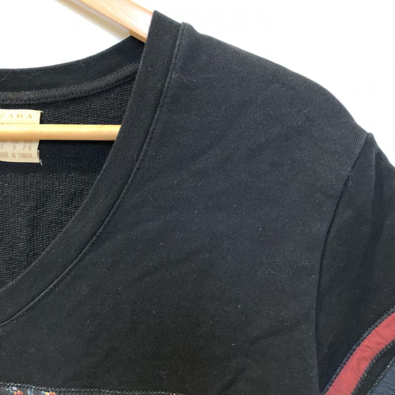 ザラ ZARA TRAFALUC チュニック 半袖 厚地 S 無地 X ロゴ、文字 X 花柄 黒 / ブラック / X 赤 / レッド / X 緑 / グリーン / X 白 / ホワイト / X 紺 / ネイビー / レディース USED 古着 中古 10036696