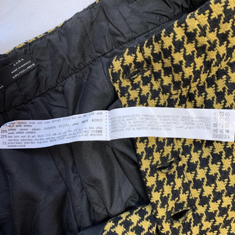 ザラティーアールエフ ZARA TRF パンツ ショートパンツ L 千鳥格子 黒 / ブラック / X 黄 / イエロー / レディース USED 古着 中古 10036764