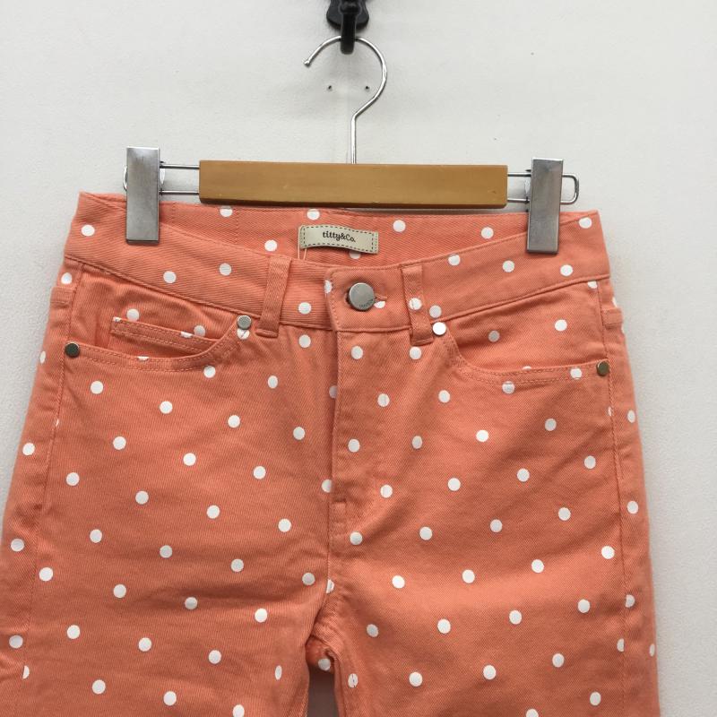 ティティーアンドコー titty&Co. ボトムス ボトムス 七分丈パンツ S ドット 桃 / ピンク / X 白 / ホワイト / レディース USED 古着 中古 10037010