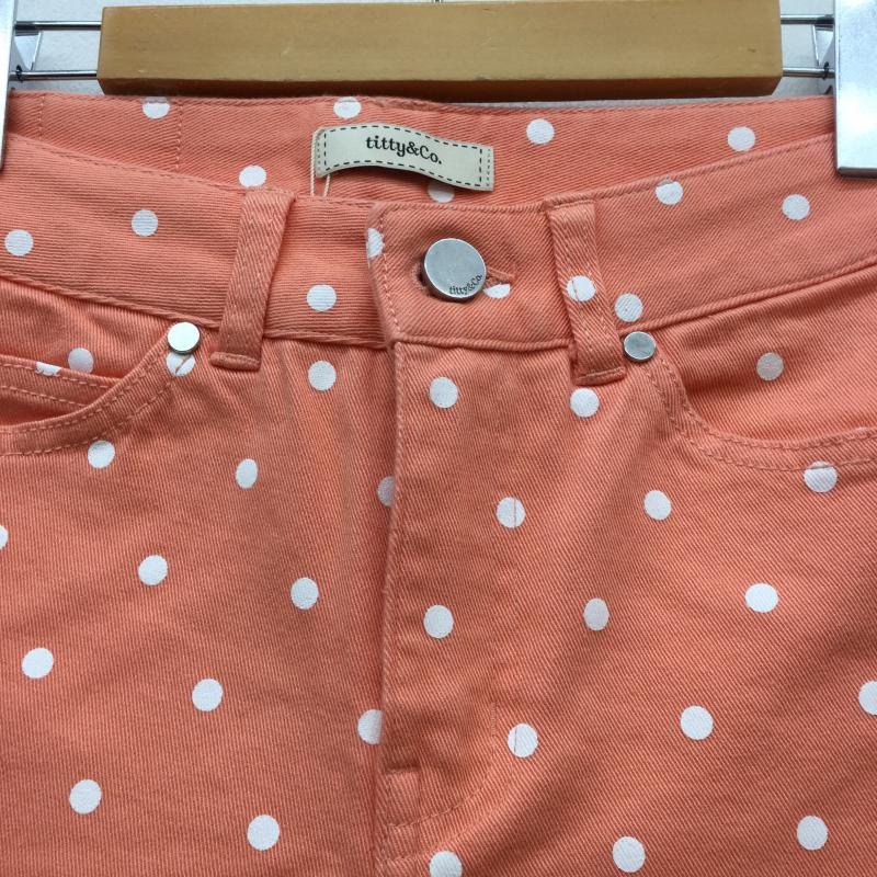 ティティーアンドコー titty&Co. ボトムス ボトムス 七分丈パンツ S ドット 桃 / ピンク / X 白 / ホワイト / レディース USED 古着 中古 10037010