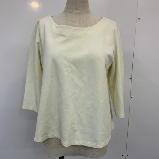 ユナイテッドアローズ UNITED ARROWS カットソー 七分袖 無地 レース 無地 X レース柄 白 / ホワイト / X アイボリー / アイボリー /  レディース USED 古着 中古 10037123