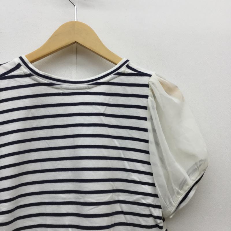 ローリーズファーム LOWRYS FARM カットソー 半袖 M ボーダー柄 白 / ホワイト / X 紺 / ネイビー /  レディース USED 古着 中古 10037452