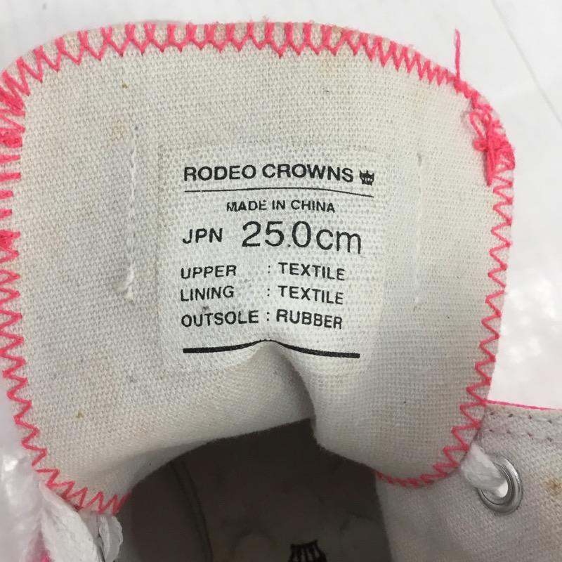 ロデオクラウンズ Rodeo Crowns スニーカー スニーカー ハイカット キャンバス地 ワッペン 25.0cm 25.0cm 無地 桃 / ピンク / レディース USED 古着 中古 10037867
