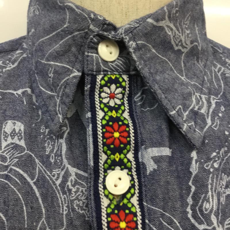 ワイルドシングス WILD THINGS シャツ、ブラウス 半袖 クライマー プリント シャンブレー シャツ チロリアンテープ S 総柄 マルチカラー / マルチカラー / メンズ USED 古着 中古 10038120